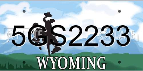 5GS2233 Wyoming License Plate