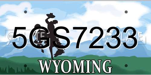 5GS7233 Wyoming License Plate