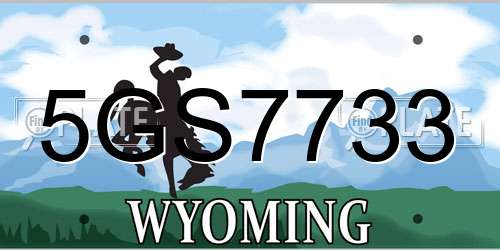 5GS7733 Wyoming License Plate