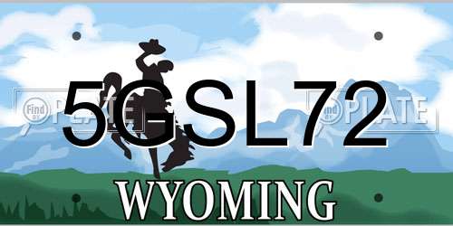 5GSL72 Wyoming License Plate