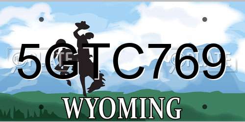 5GTC769 Wyoming License Plate