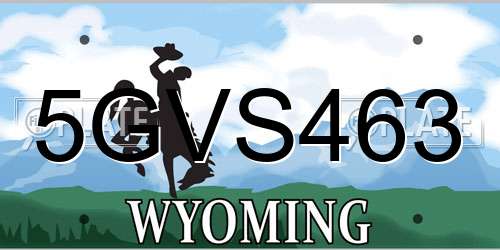 5GVS463 Wyoming License Plate