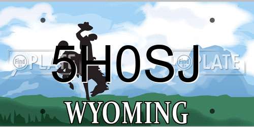 5H0SJ Wyoming License Plate