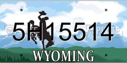 5H15514 Wyoming License Plate