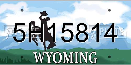 5H15814 Wyoming License Plate