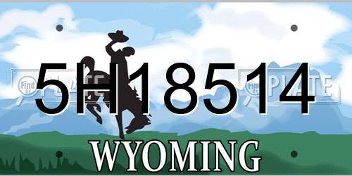 5H18514 Wyoming License Plate
