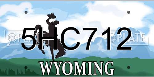 5HC712 Wyoming License Plate