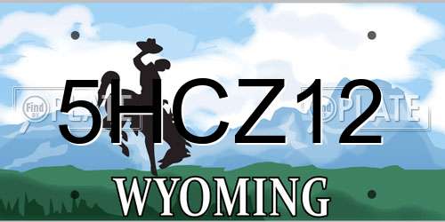 5HCZ12 Wyoming License Plate