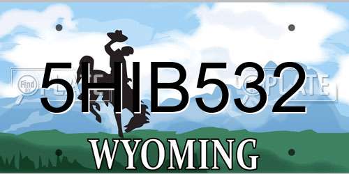 5HIB532 Wyoming License Plate