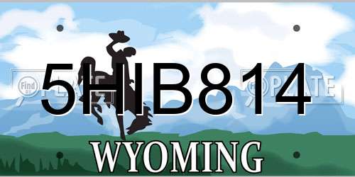 5HIB814 Wyoming License Plate