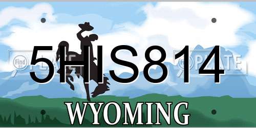 5HIS814 Wyoming License Plate