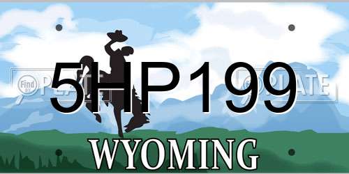 5HP199 Wyoming License Plate