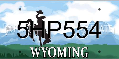 5HP554 Wyoming License Plate