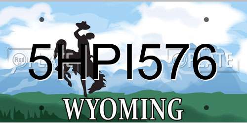 5HPI576 Wyoming License Plate