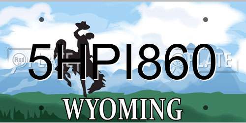 5HPI860 Wyoming License Plate