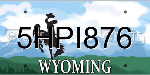 5HPI876 Wyoming License Plate
