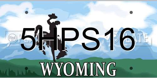 5HPS16 Wyoming License Plate