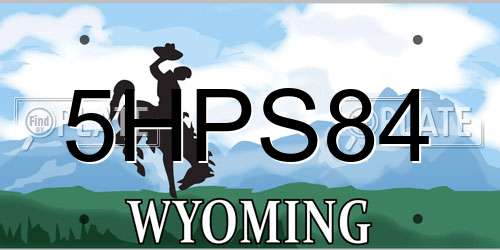 5HPS84 Wyoming License Plate