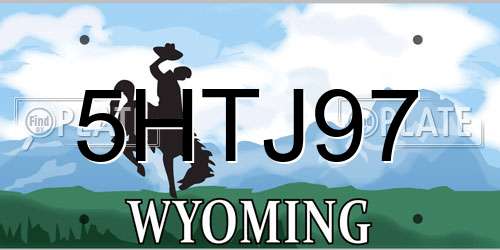 5HTJ97 Wyoming License Plate