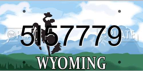 5I57779 Wyoming License Plate