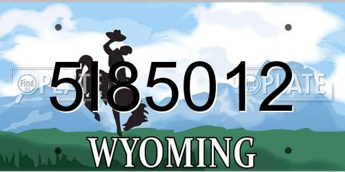 5I85012 Wyoming License Plate