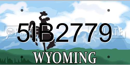 5IB2779 Wyoming License Plate