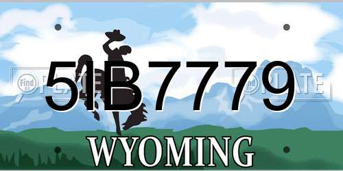 5IB7779 Wyoming License Plate