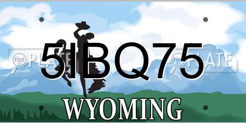 5IBQ75 Wyoming License Plate