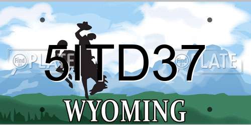 5ITD37 Wyoming License Plate