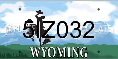 5IZ032 Wyoming License Plate
