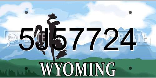 5J57724 Wyoming License Plate