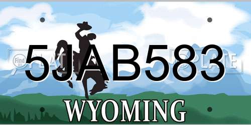 5JAB583 Wyoming License Plate