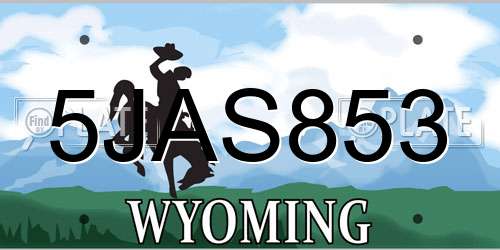 5JAS853 Wyoming License Plate
