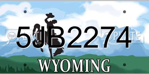 5JB2274 Wyoming License Plate