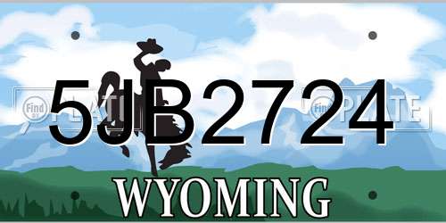 5JB2724 Wyoming License Plate