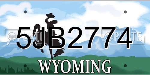 5JB2774 Wyoming License Plate