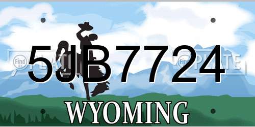5JB7724 Wyoming License Plate