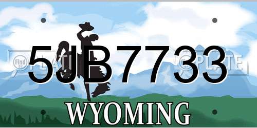 5JB7733 Wyoming License Plate