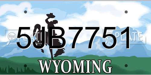 5JB7751 Wyoming License Plate