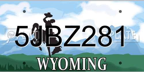 5JBZ281 Wyoming License Plate