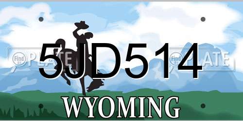 5JD514 Wyoming License Plate