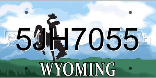 5JH7055 Wyoming License Plate