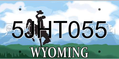 5JHT055 Wyoming License Plate