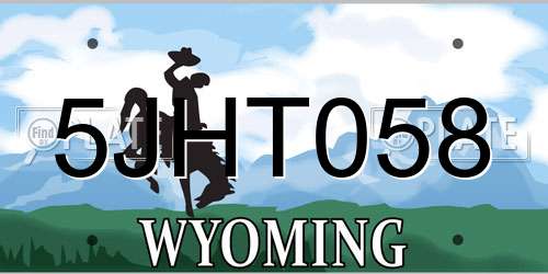 5JHT058 Wyoming License Plate
