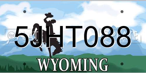 5JHT088 Wyoming License Plate