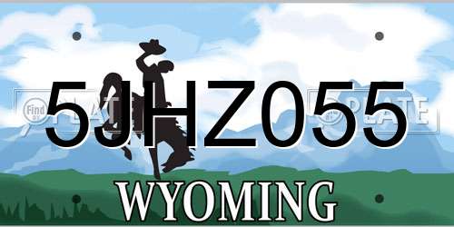 5JHZ055 Wyoming License Plate