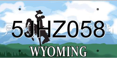 5JHZ058 Wyoming License Plate