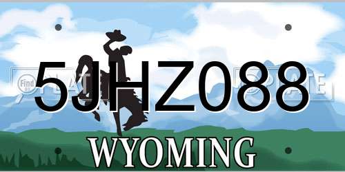 5JHZ088 Wyoming License Plate
