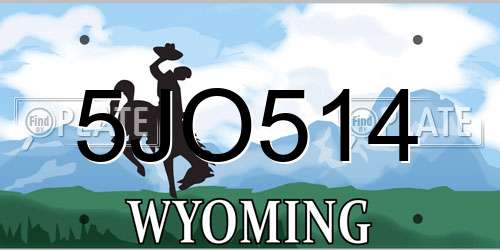 5JO514 Wyoming License Plate