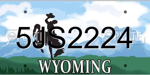5JS2224 Wyoming License Plate